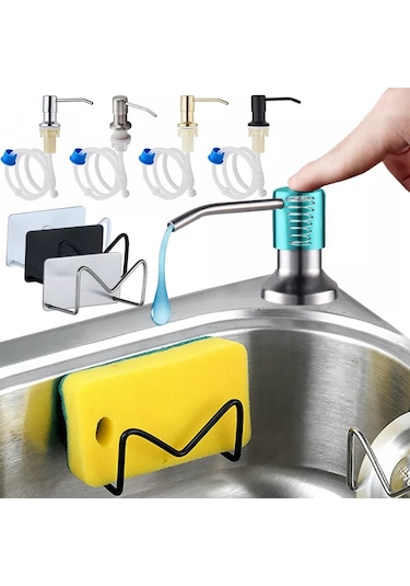 I-kitchen Sıvı Sabunluk Paslanmaz Çelik Pompa Ankastre Lavabo Sabunluk Silikon Uzatma Tüpü İle Mutfak Sabun Şişesi