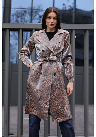 Bigdart 5853 Kruvaze Yaka Trençkot - M. Taba 001