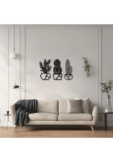 Sanatsal Metal Tablo Kaktüs Cactus Metal Duvar Tablosu Doğal