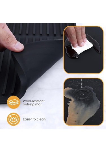 Moveevo Kalıtlı Kenarlı Silikon Kahve Matı - 61x40.5x1.1cm Kalın Tipi, Mutfak Tezgahı, Kahve Makinesi Altı Kullanıma Uygun, Sıvı Tutucu Kahve Aksesuarı Siyah Siyah Moveevo Kalıtlı Kenarlı Silikon Kahve Matı - 61x40.5x1.1cm Kalın Tipi, Mutfak Tezgahı, Kahve Makinesi Altı Kullanıma Uygun, Sıvı Tutucu Kahve Aksesuarı Siyah Siyah