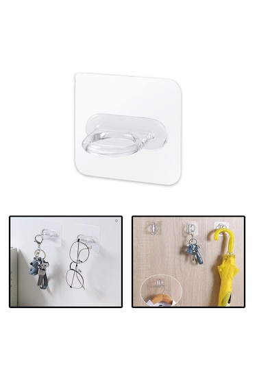 Yapışkanlı Yüzük Stil Banyo ,mutfak Eşya Askılığı-al4759 1 Adet Şeffaf