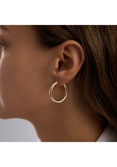 14k Altın Halka Küpe 3 Mm 2.8 Cm T14310 Renkli