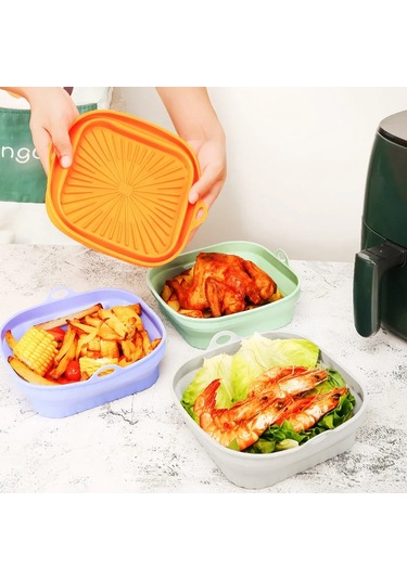 Katlanabilir Hava Fritözü Silikon Astar Yeniden Kullanılabilir