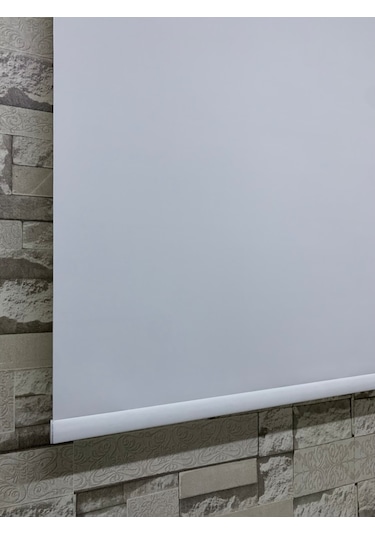 Stor Perde Ekru Renk - Güneşlik Perde - Ev, Ofis - (Etek Düz)