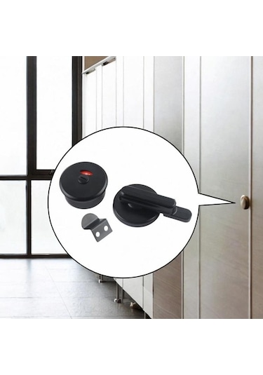 Besthome1 Suntek Banyo Kapısı Gizlilik Kilidi, Tuvaleti Kapı Halkası, Siyah Renk, Kullanışlı Ve Gizli