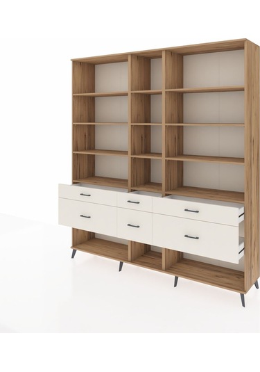 Hyperion Dolap 12 Raflı 6 Çekmeceli 220x44x243 Çam-çam/aytaşı Atlas Çam/aytası