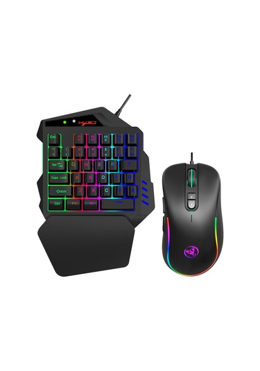 Monyee V500+j300 Kablolu Tek Elle Oyun Klavye Ve Mouse Seti - Rgb Işık Modları, 35 Tuşlu, 6400 Dpı, Çoklu Platform Uyumlu Diğer