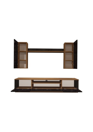 Decoraktiv Trendstyle 5d Mdf Tv Ünitesi Tv Sehpası Ceviz - Siyah Mermer