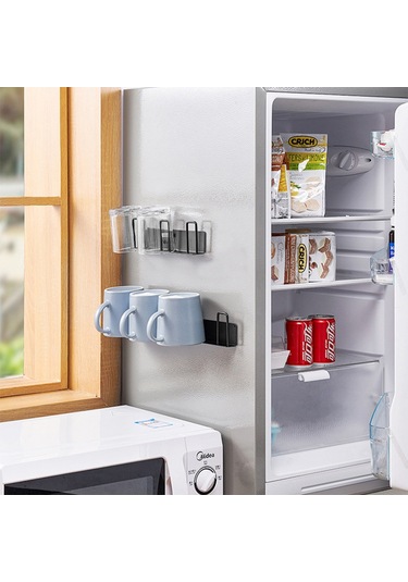 Cbtx Matkapsız 3 Kancalı Karbon Çelik Duvara Monte Bardaklık Organizatör Rafı - Beyaz