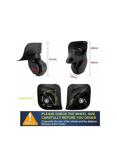 Hfambition Sessiz Pp+pet Tekerlekler, 2 Adet, 300 Gr, 10.6x10.4x9 Cm, Valiz/seyahat Çantası Tekerlek Aksesuarı -