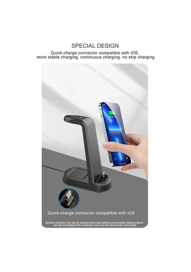 Maiyame A001 Plastik+abs Dikey Kablosuz Şarj Cihazı, Telefon Tutucu, 10w/7.5w/5w Akıllı Telefon, Saat Ve Kulaklık İçin, Beyaz