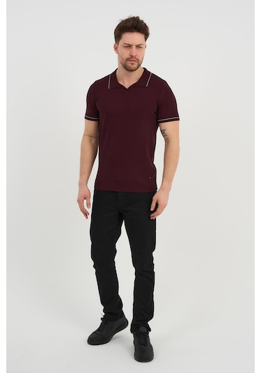 Alexander Gardi Alexandergardı Resort Yaka Triko T-shirt Bordo