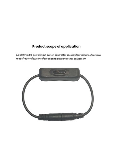 Sones 2 Adet 5,5x2,1 Mm Erkek Dişi Bağlantı Kablosu Dc Anahtar Kablosu 304 Anahtar Güç Kablosu Siyah