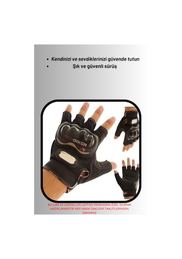 Probiker Tam Koruma Yarım Eldiven - Motosiklet Eldiven