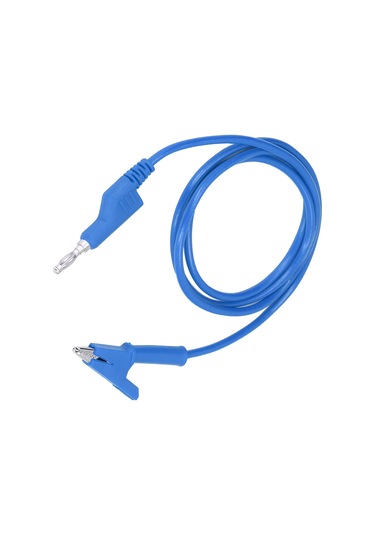 Gajeena J.70035-1 Mavi 4mm Silikon Kapaklı Bakır Krokodil Klips Test Kablosu - Elektrik Projeleri, Akü Testi İçin Esnek Ve Dayanıklı