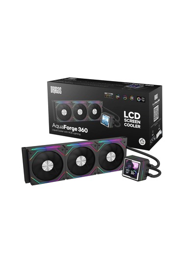 Dragos Aquaforge 360 Black Argb Lcd 360mm Intel-amd Uyumlu Sıvı Soğutucu 360 MM
