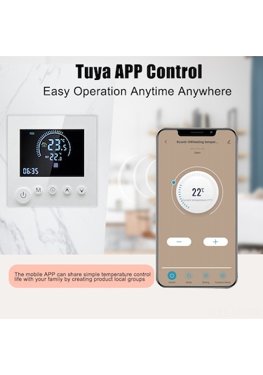 Mufunye Akıllı Wifi Termostat - Yerden Isıtma Ve Oda Kontrolü İçin Programlanabilir Dokunmatik Ekran