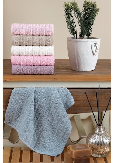 Path El ve Yüz Mutfak Havlu Seti 6'lı 30 x 50 CM Pembe