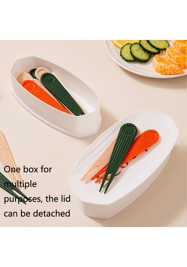 Sones Meyve Çatalı Saklama Kutusu Toz Geçirmez Atıştırmalık Çatalı Kutusu Beyaz Beyaz