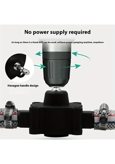 Chuangyinshop Elektrikli Matkap Su Pompası Aksesuarlı Dc Kendinden Emişli Taşınabilir El Tipi Sıvı Transfer Pompası