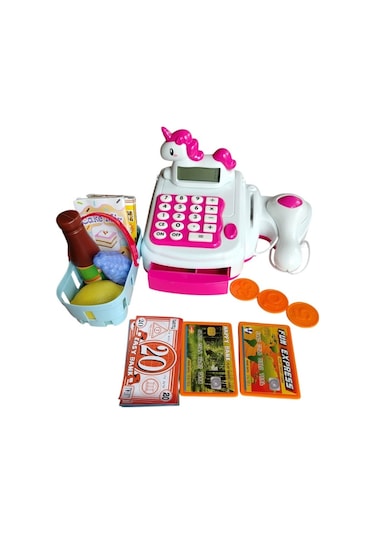 Pilli Işıklı Sesli Unicorn Oyuncak Yazar Kasa