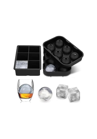Wezone Viski Buz Küresi Yapımı İçin Pratik Silikon Kalıp - 6 Boşluklu, Sızdırmaz Kapaklı, Gıda Sınıfı Diğer
