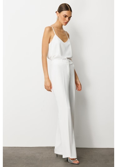 Moda İlgi Kadın Krep Pantolon 0007 Ekru Ekru