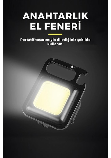 Nostaljik Lezzetler 3 Adet Led Mini Anahtarlık Fener Şarjlı Kamp Balıkçı Tamirci Için Çalışma Feneri Çok Fonksiyonlu Taşınabilir Siyah