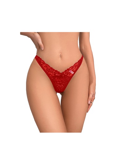 Liona Dantelli Kadın Kırmızı G-String Külot