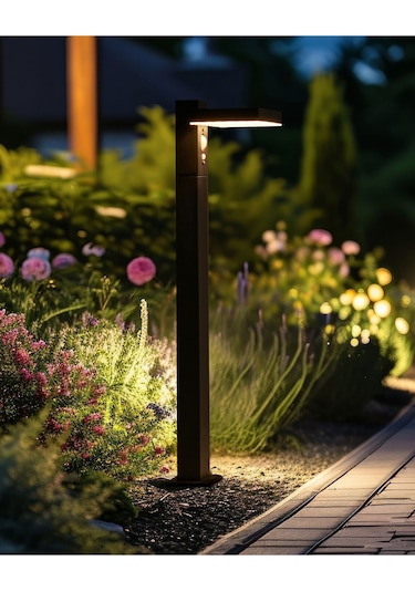 Beliani Poplar Güneş Enerjili Dış Mekan Led Direk Lambası, Hareket Sensörlü, Ip44, 3 Mod Lambader Siyah Diğer