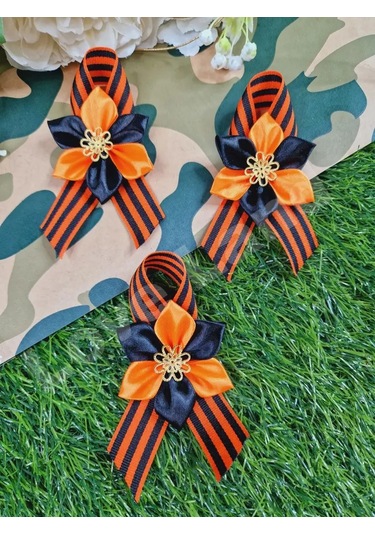 Love Land 9 Mayıs İçin Saint George Şeridi Broş 3 Adet 150559078 Turuncu