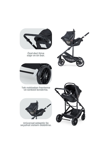 Kanz Echo Travel Sistem Bebek Arabası Siyah