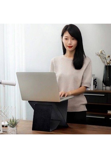 Baseus Ultra İnce Yükseklik Ayarlamalı Notebook Standı  11-16" Arası Uyumlu Deri Stand