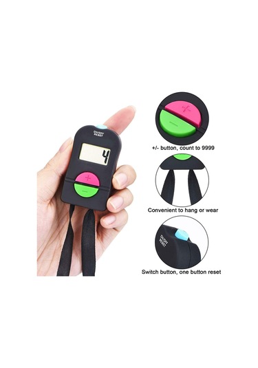 Qingmipy Sesli İpucu İle Golf Sayaç, 0-9999 Arası Sayma, Abs Malzeme, Kol Askısı İle Taşınabilir Pil Dahil Değil Siyah