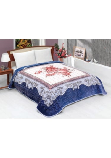 Solana Lüks Vizon Battal Boy Battaniye 990 Mavi 220X240