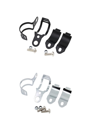 Suntek Motosiklet Dönüş Sinyalleri Çatal Kelepçeleri Montaj Lambası Tutucu Lamba Braketi  Siyah