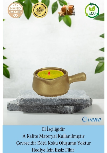 Mumluk Şamdan Tealight Mum Uyumlu Mini Tava Model - Altın