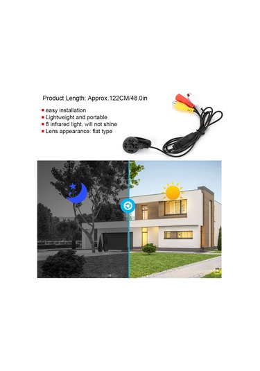 Geeroyoo 1.3 Mp 8 Led Işık Vermeyen Kamera - Ir Gece Görüşü, Sesli Video Gözlem Sondajı, Düz Lens, Kolay Kurulum