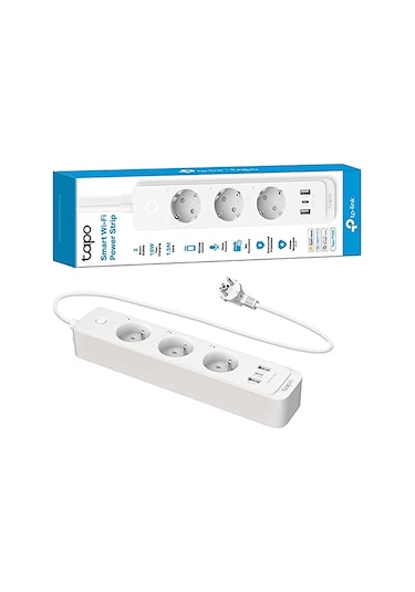 Tp-lınk Tapo P300, 1.5m, 18 W Hızlı Şarj, Uzaktan Kontrol, Homekit Desteği, 3'lü Akıllı Wi-fi Priz