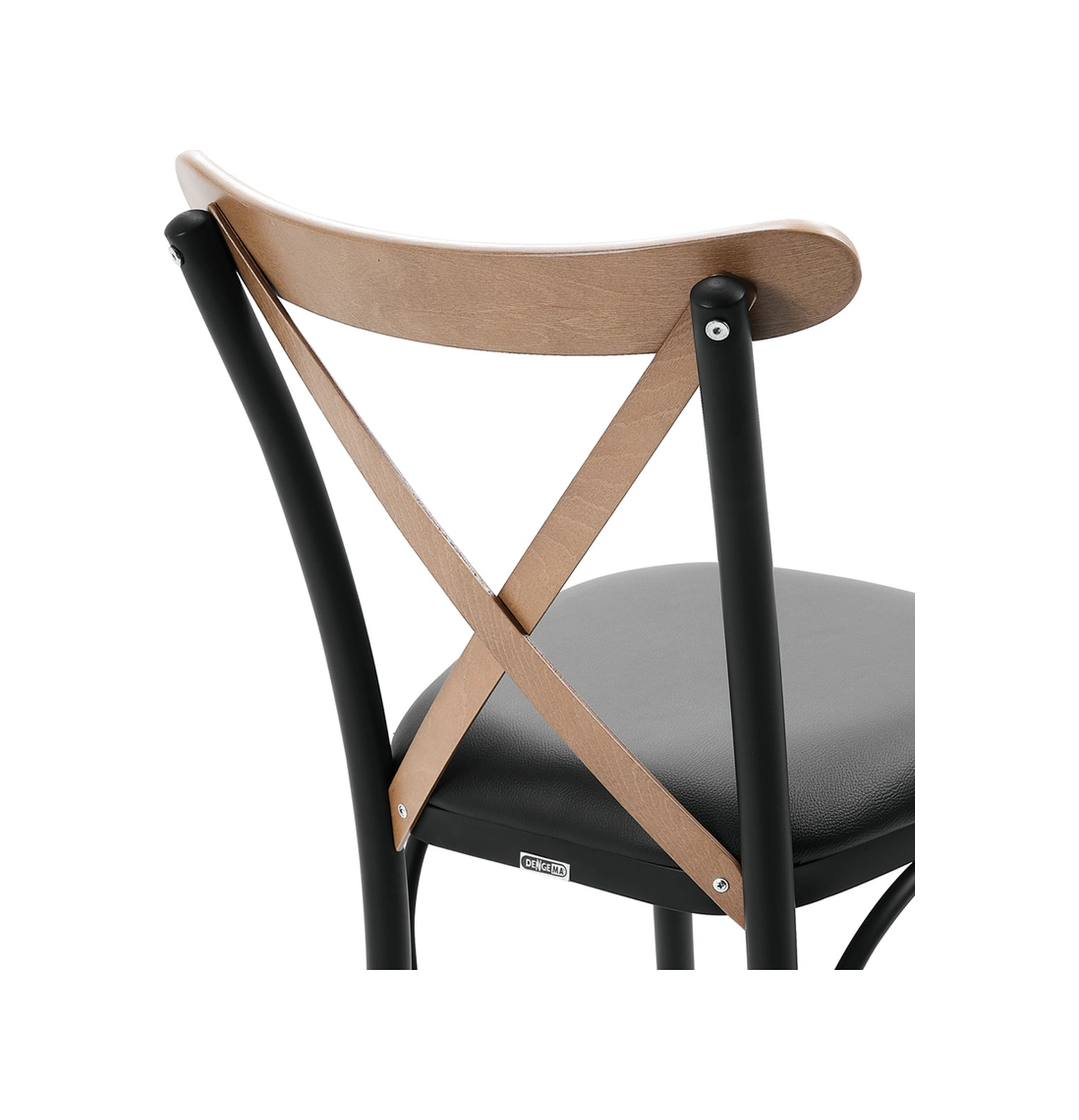 Dengema Neva 20 Masa Takımı Açılır Kapanır Masa, 4 Sandalyeli, Atlantik/siyah, Ceviz Ahşap Detaylı Ceviz