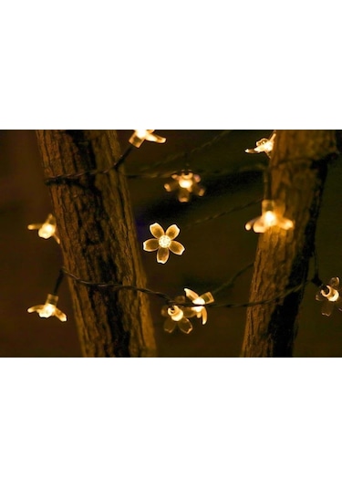 Technojet 50 Ledli Solar Çiçekli Gün Işığı Bayçe Aydınlatma Dekor Çok Renkli