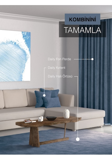 Br Perle Home Daily Series Derin Mavi Rengi Kırlent Yastık Kılıfı Derin Mavi