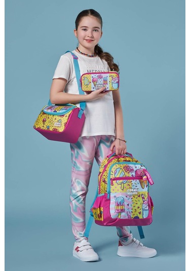 Coral High Kids Mixed Dondurma Desenli 3 Lü Okul Çanta Seti Set0123645