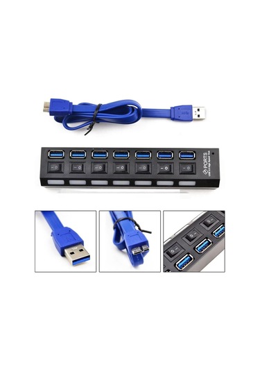 7 Port Usb 3.0 Çoklayıcı Çoğaltıcı Hub Çoklu Cihaz Çoklama Bilgisayar
