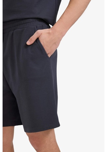 DeFacto %100 Pamuk Relax Fit Twill Dokulu Cepli Şort E2590AX25SMAR214