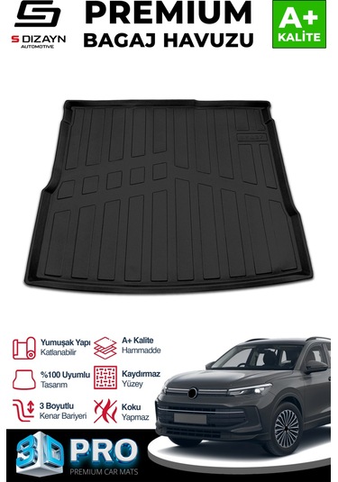 S-dizayn Vw Tiguan 3d Pro Bagaj Havuzu 2024 Üzeri A+ Kalite