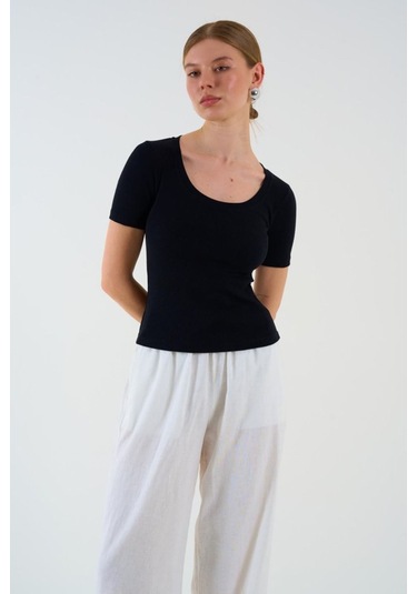 Kısa Kollu T-shirt - Siyah Siyah