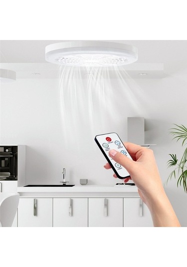 Kapalı Led Işık Sessiz Yatak Odası Mutfak Dekor Lamba Fanları-beyaz 5007 Beyaz