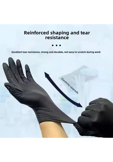 Eldiven Tek Kullanımlık Nitril Siyah Xl Lateks Eldiven Pvc