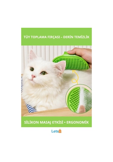 Yumuşak Silikon Evcil Hayvan Tüy Toplama Fırçası 25.5 Cm